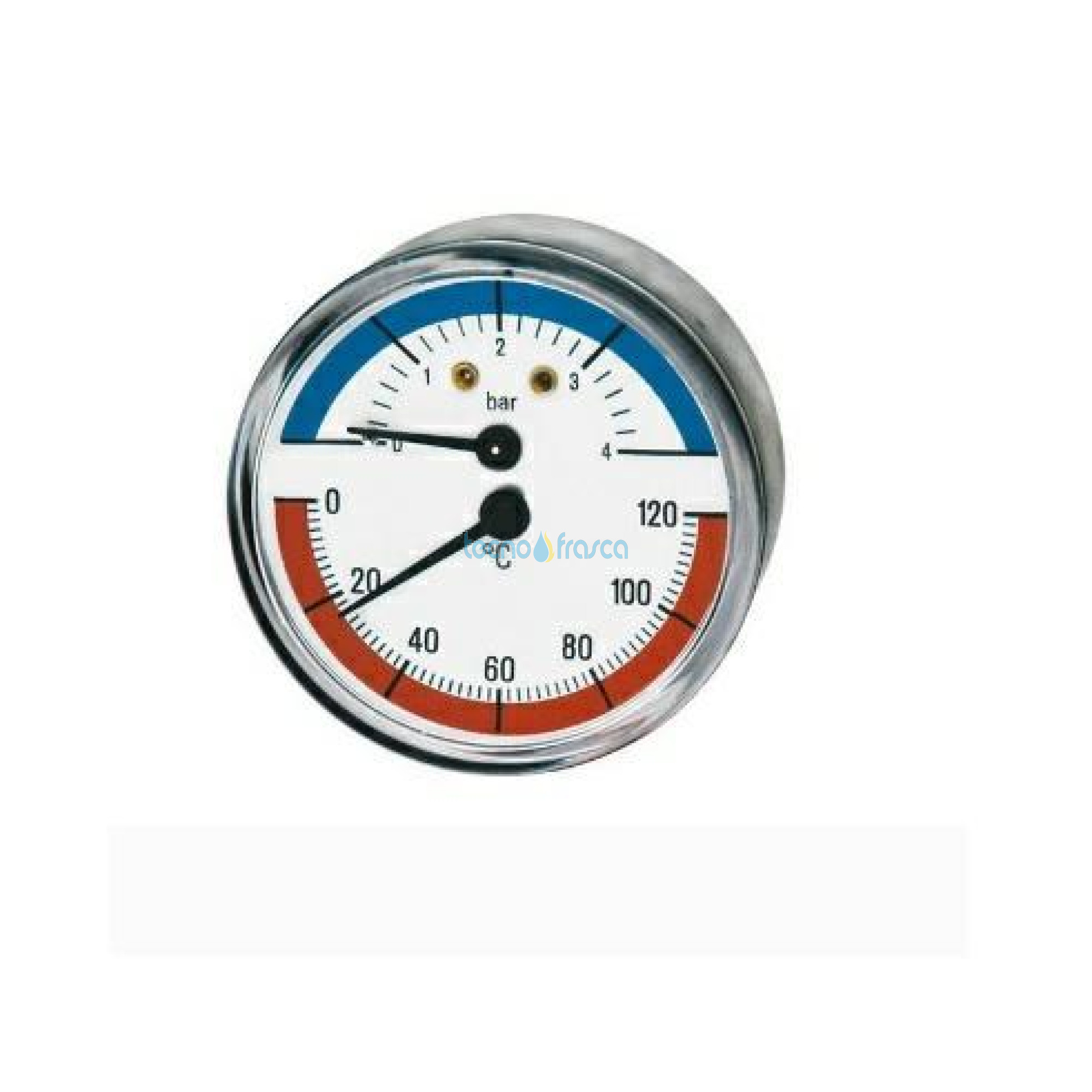 Termoidrometro d80 scala 0-120 4bar a gambo fisso cewal 91558400