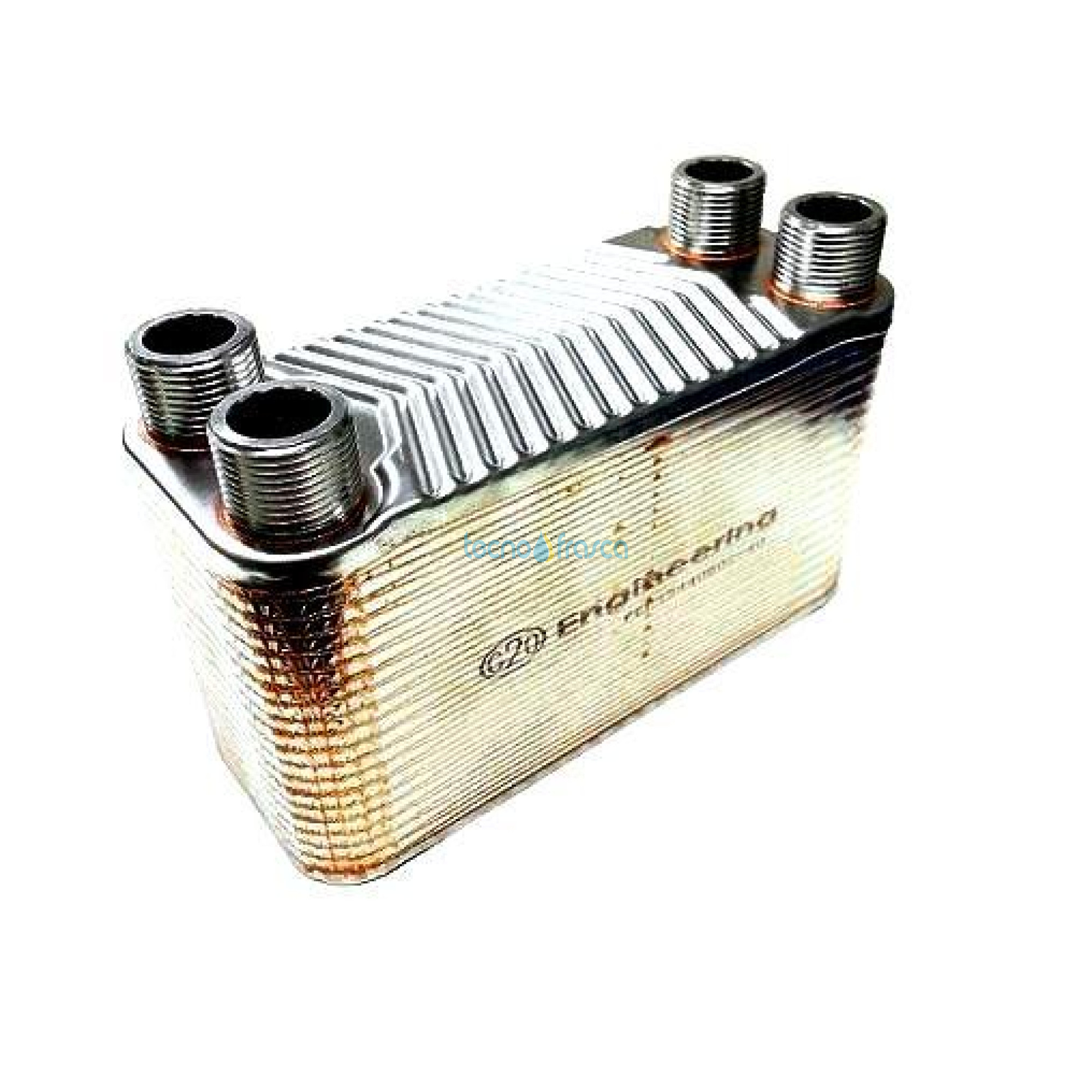 Scambiatore 40 piastre corto attacchi 3/4 per termocamino