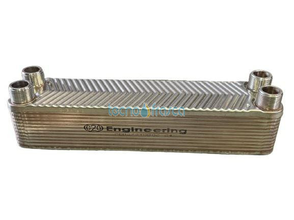 Scambiatore 3/4 24 piastre flusso incrociato termocamino scr047-24
