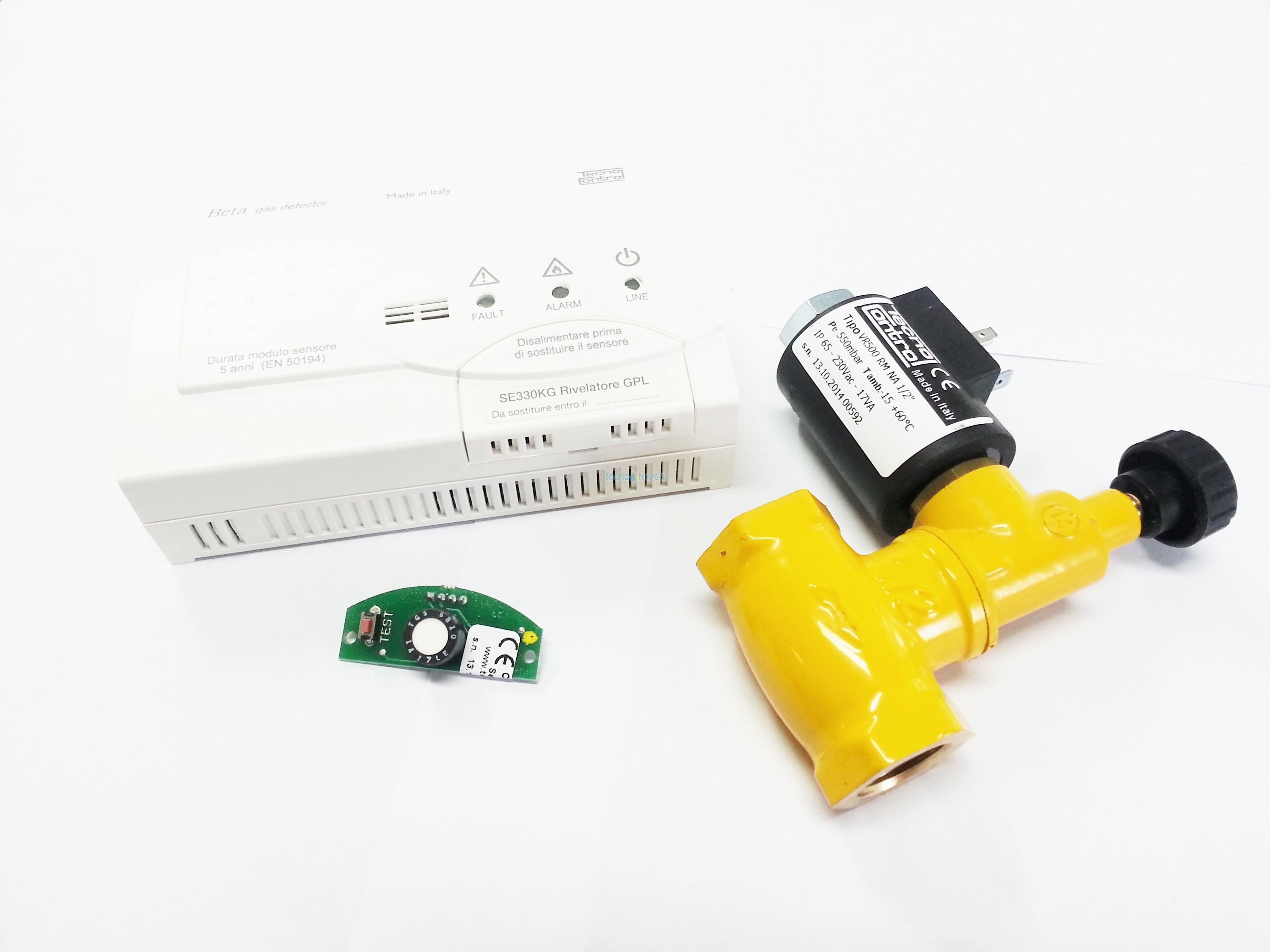 Rivelatore fughe gas serie BETA sensore+ Elettrovalvola 230V