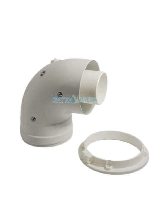 Curva coassiale d60/100 con flangio ispezione caldaia condensazione