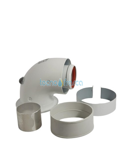 Kit curva 90? flangiata coassiale d60/100 ispezione t.m. 610ccup1