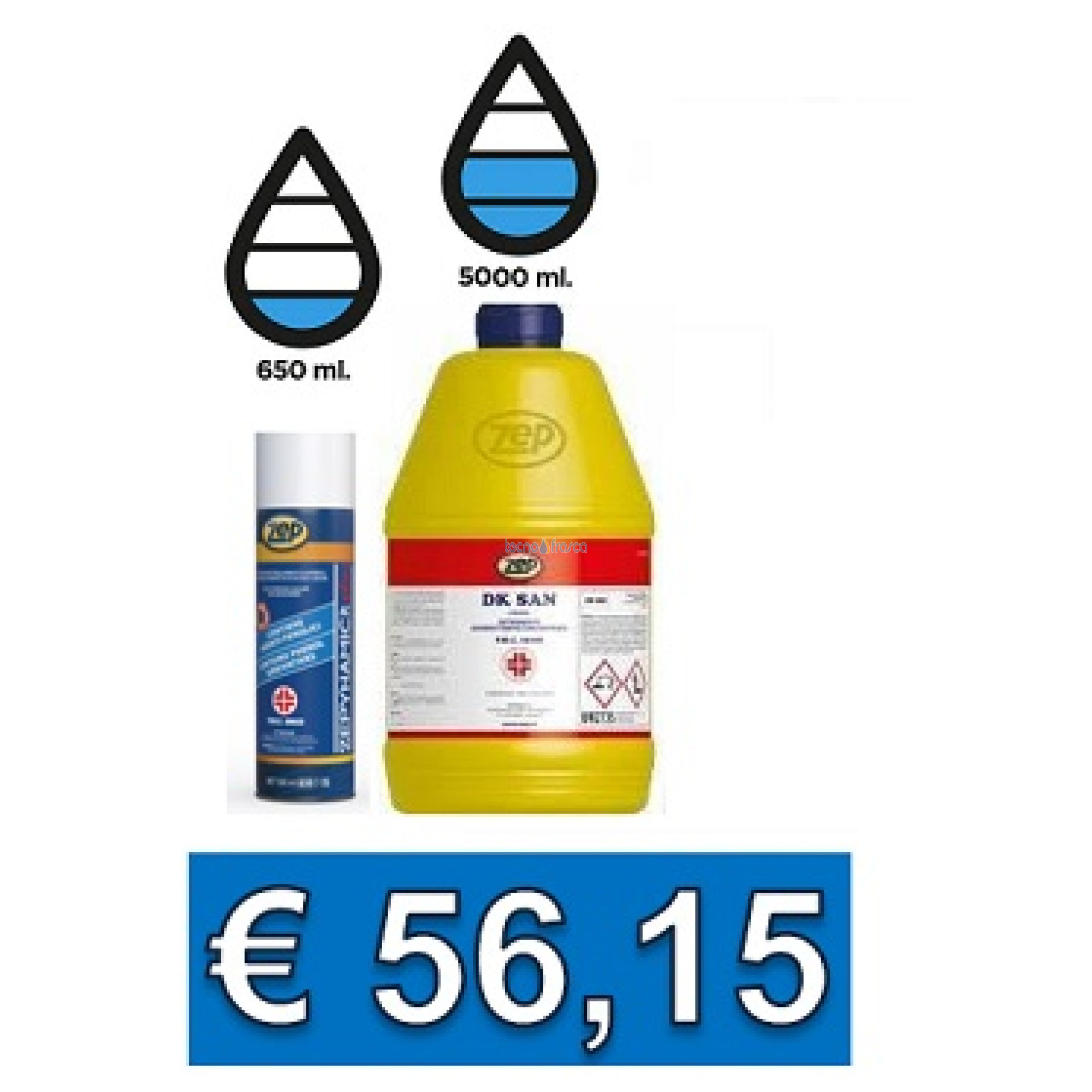 Kit Sanificante Zep DK San + Zepynamic A Conditioning certificato