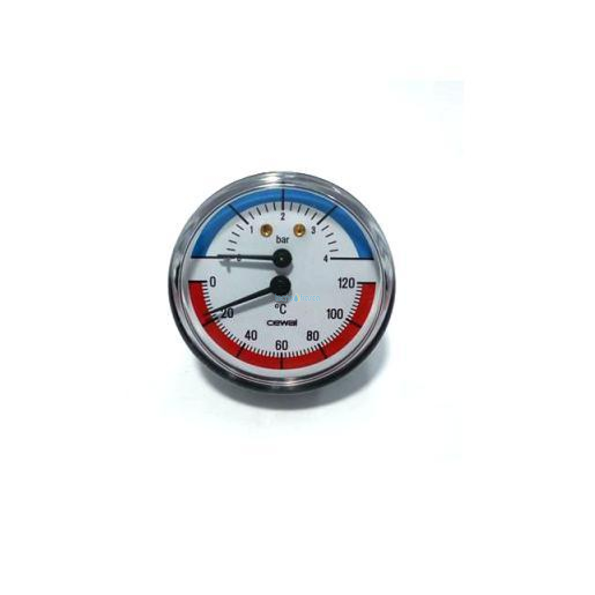 Termomanometro d63 a gambo fisso 1/2 4bar scala 0/120 cewal 91548400