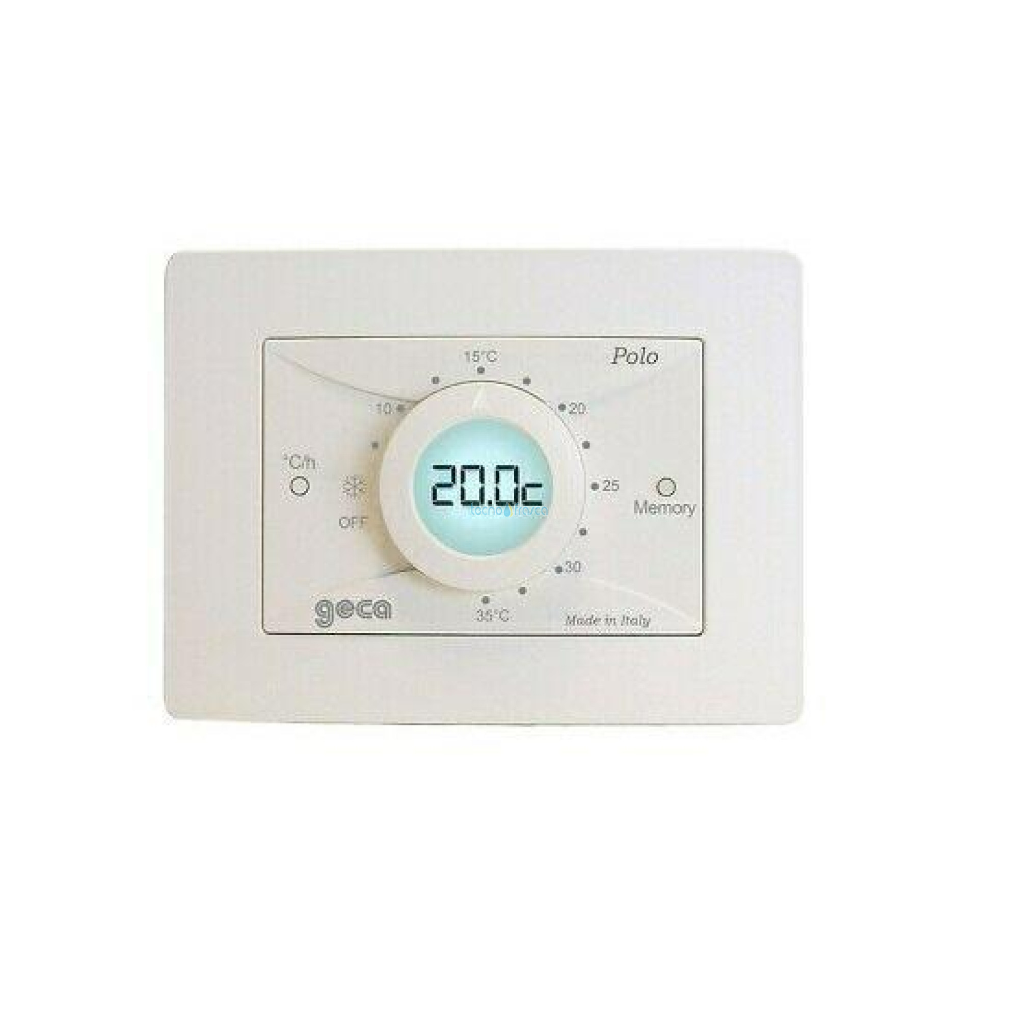 Tecnocontrol Cronotermostato giornaliero Polo 24 a parete bianco