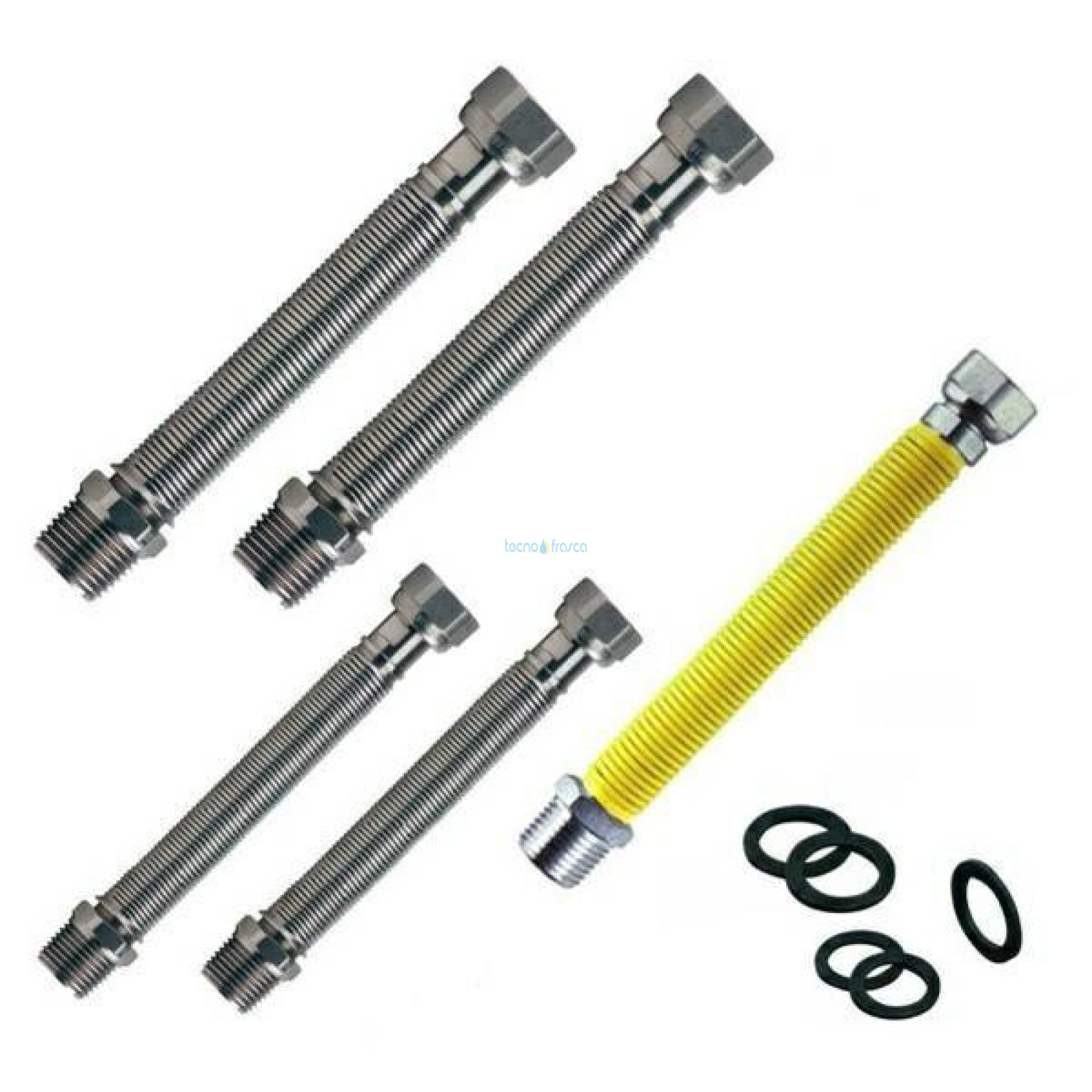 Kit tubi flessibili estensibili acciaio inox caldaia gas 3/4