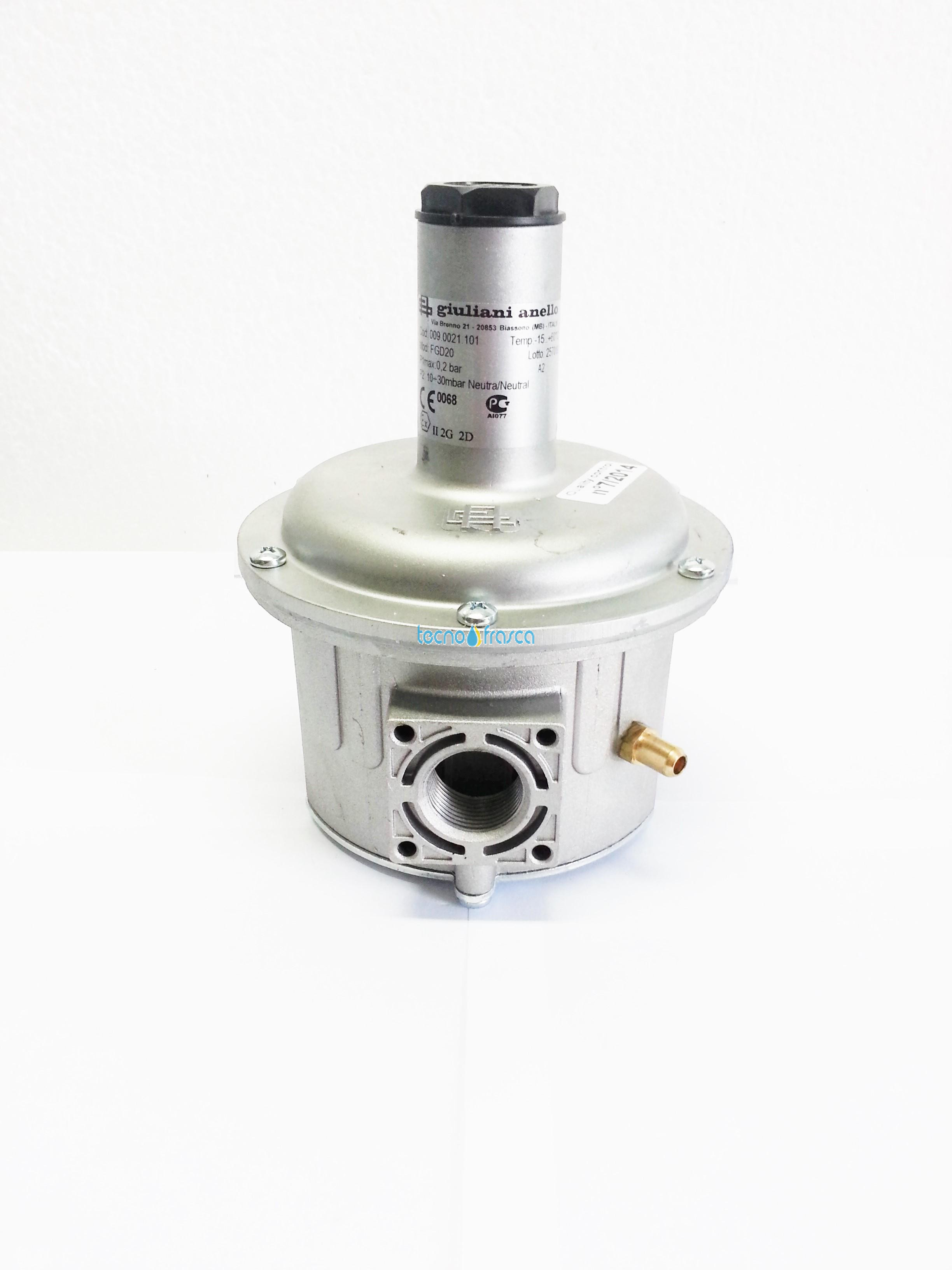 Regolatore con filtro 3/4 fgd20 con molla netura 10-30mbar