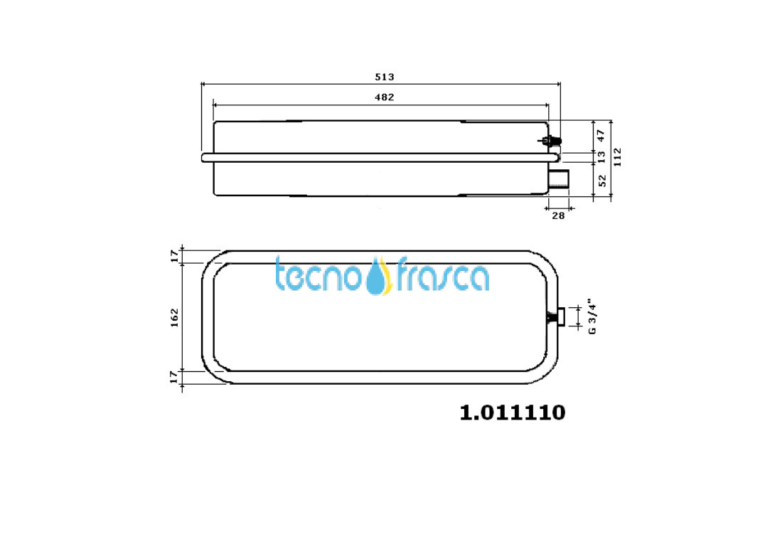 Immergas vaso di espansione lt 7,5 rettangolare 1.011110
